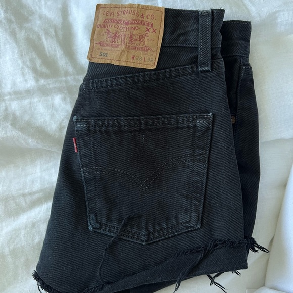 Vintage Black Levis 501 Shorts - Picture 5 of 6